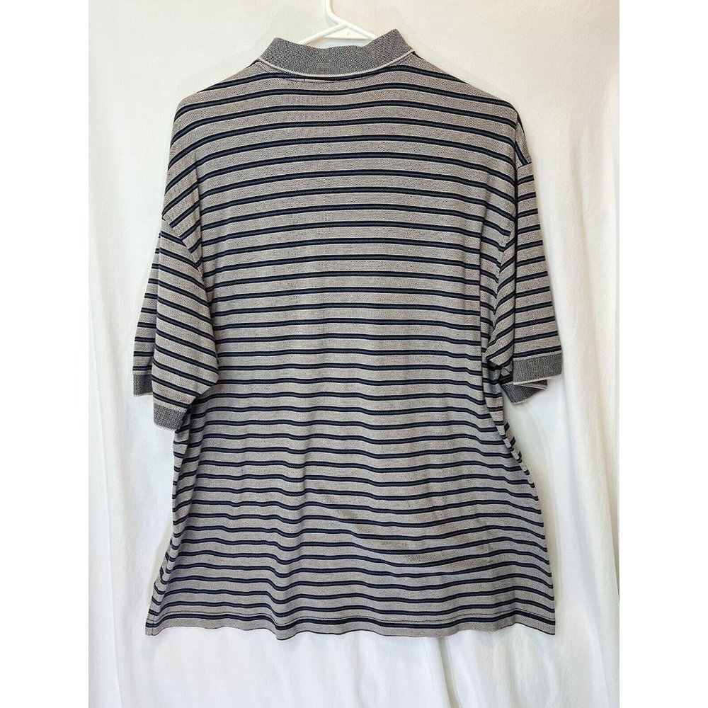 Fairway & Greene L  Shortsleeve Polo Gray Navy Stripe‎ Ocean Forest Golf Club - Picture 5 of 5
